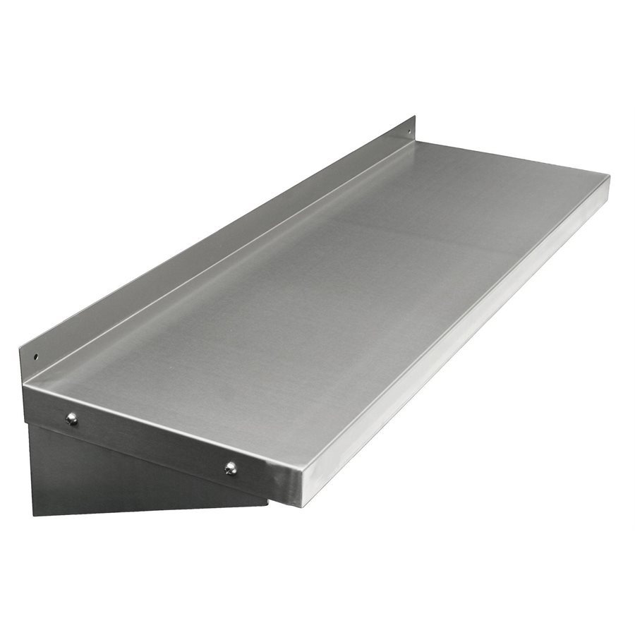 16"× 60" 18-Gauge 430 Stainless Steel Solid Wall Mounted Shelf